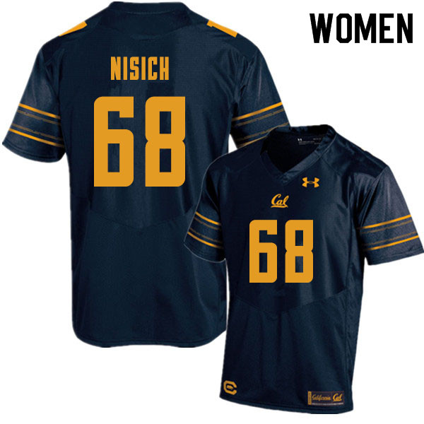 Women #68 Erick Nisich Cal Bears College Football Jerseys Sale-Navy - Click Image to Close